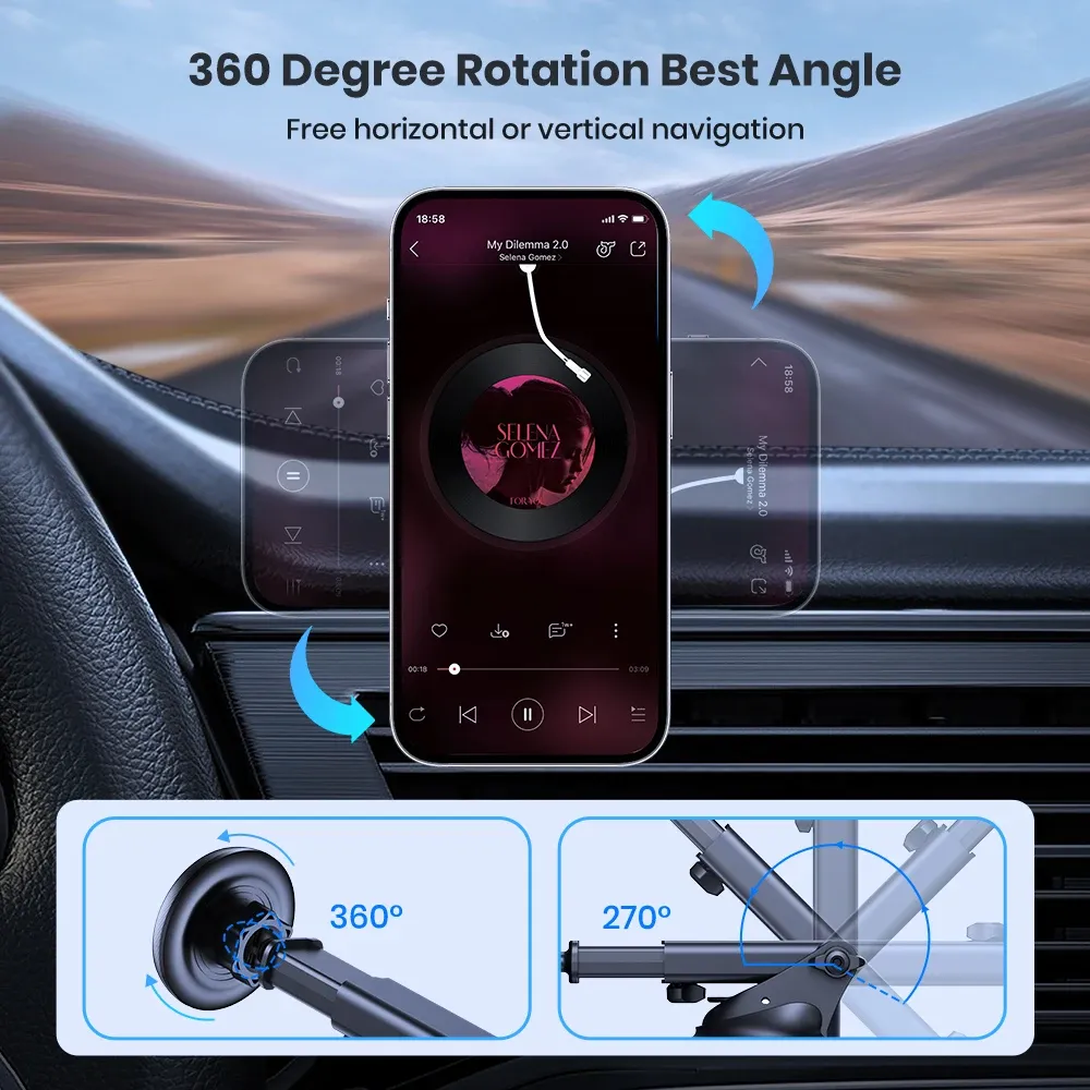TOPK MagSafe Magnetic Car Phone Mount with Metal Hook