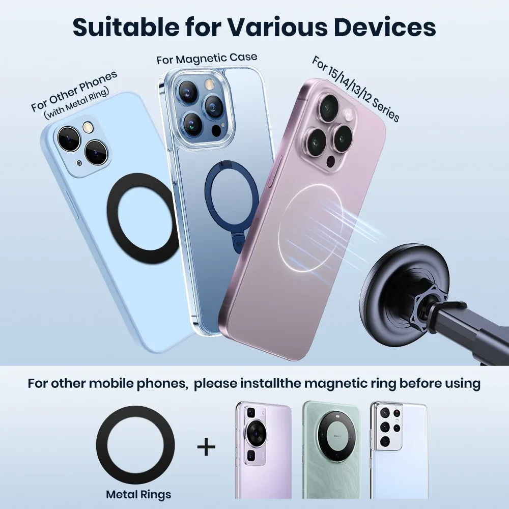 TOPK MagSafe Magnetic Car Phone Mount with Metal Hook