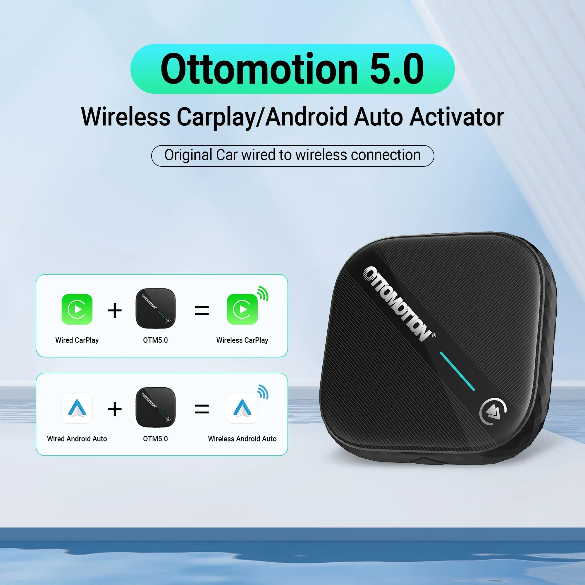 OTTOMOTION 5.0 Wireless CarPlay and Android Auto Adapter