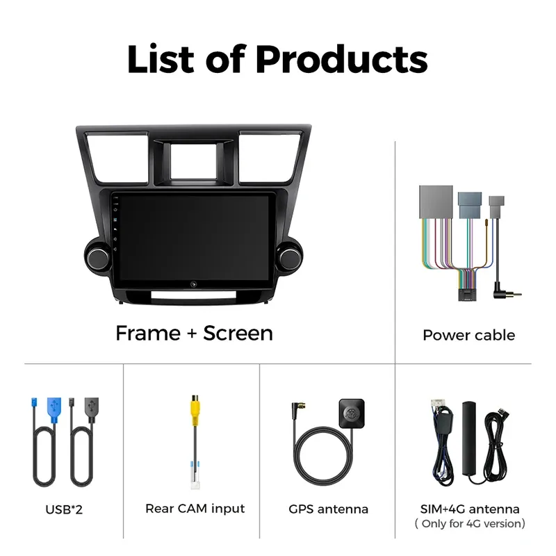 Ainavi 11-Inch Android 13 Car Radio for Toyota Highlander XU40