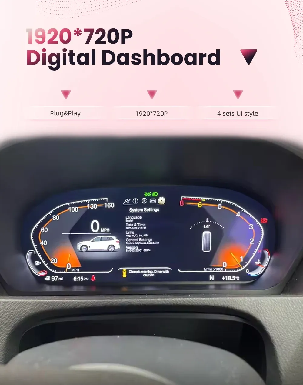 BONROAD 12.3-Inch Digital Dashboard Cluster for BMW F30/F31/F34/F32/F33/F36