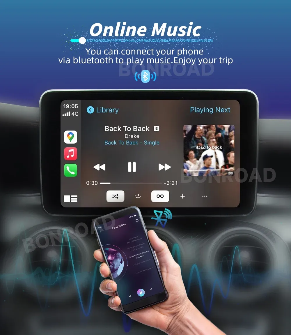 BONROAD Wireless CarPlay and Android Auto Retrofit Module for Mercedes NTG 5.0