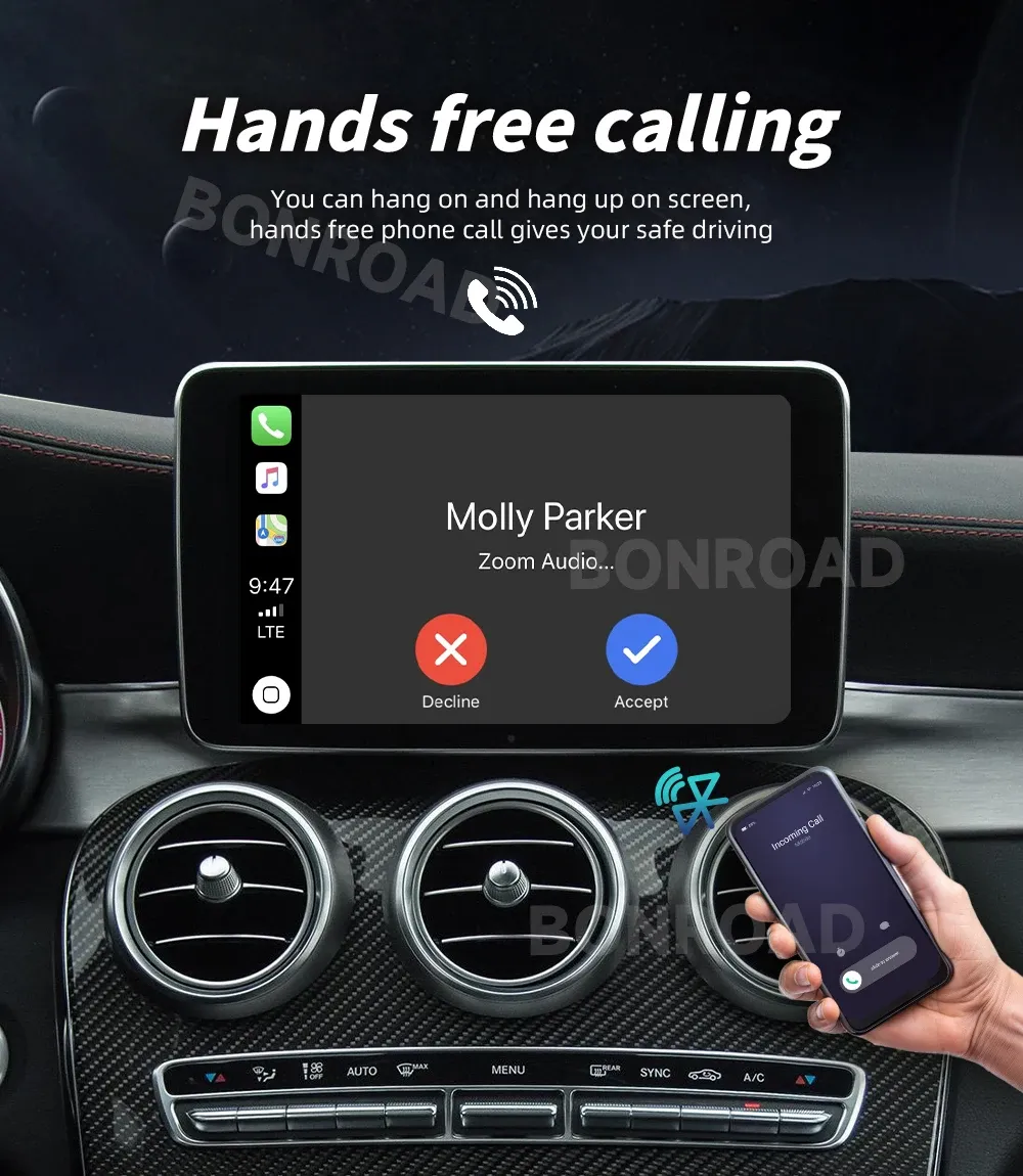 BONROAD Wireless CarPlay and Android Auto Retrofit Module for Mercedes NTG 5.0