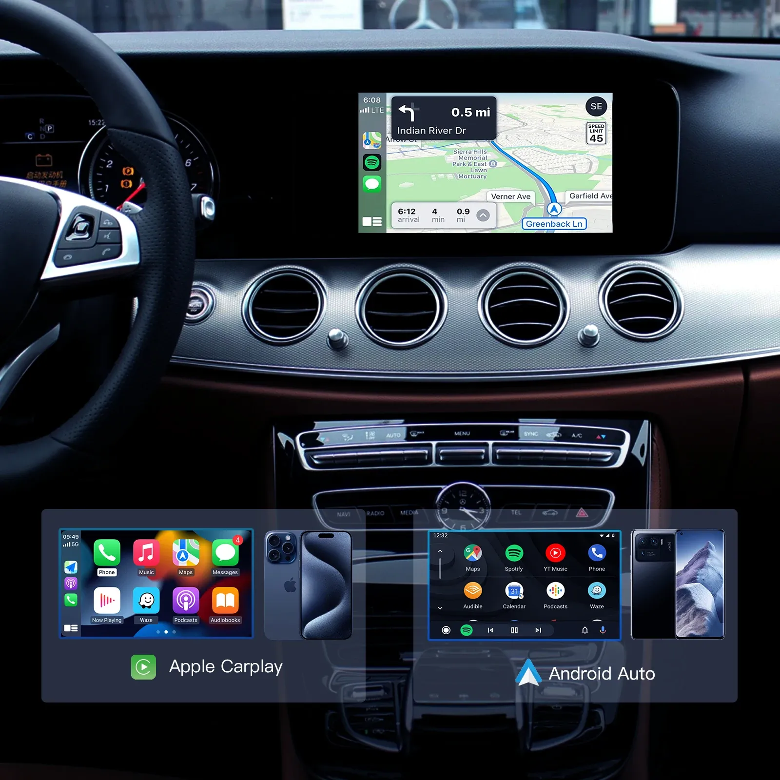 BONROAD Wireless CarPlay Retrofit Module for Mercedes NTG4.5